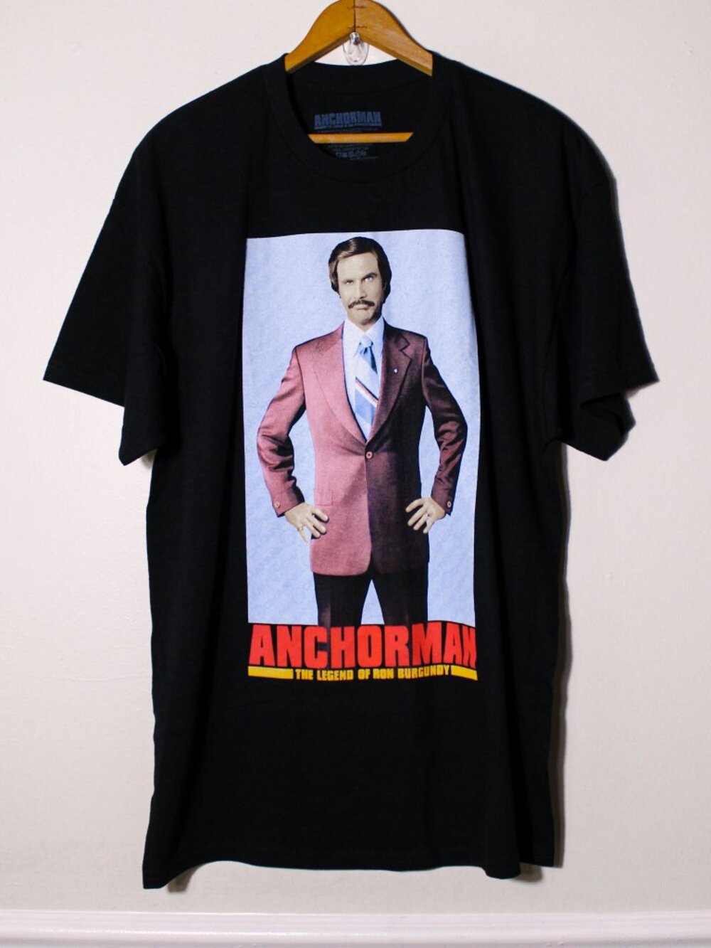 Anchorman Ron Burgundy Graphic Tee Black Size XL